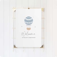 Image 2 of Air Balloon - Christening Welcome Sign - Blue