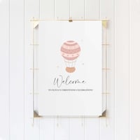 Image 2 of Air Balloon - Christening Welcome Sign - Pink 