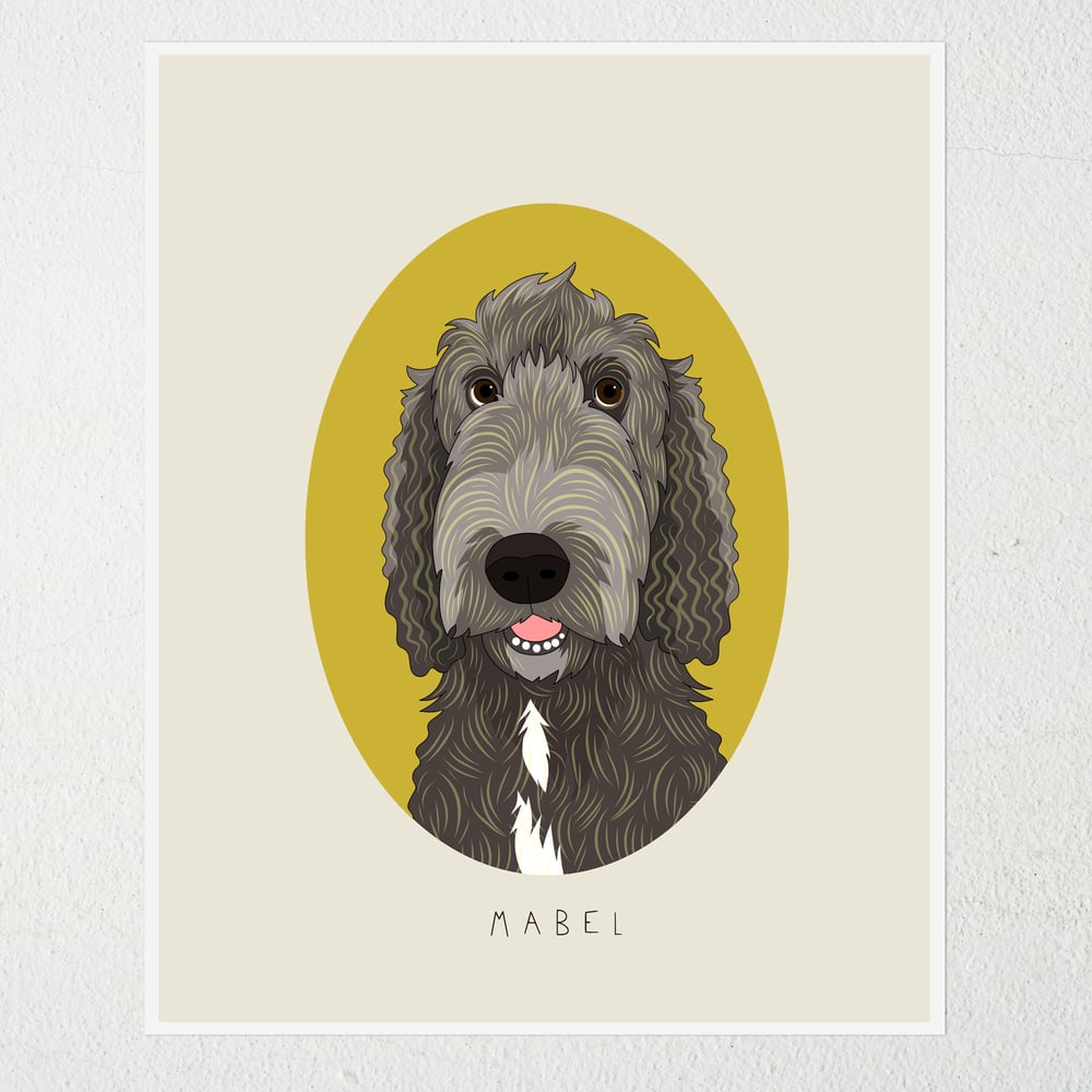 Image of Dog portrait in oval frame