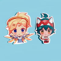 OW Mercy and Kiriko sticker