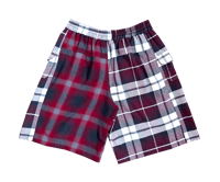 Image 2 of CHECK SHORTS - BURGUNDY - SIZE S