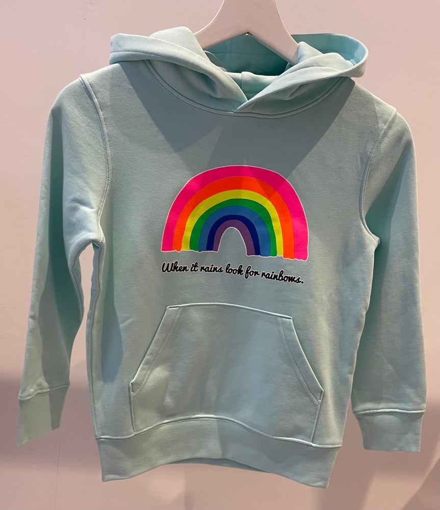 Image of Kids Caribbean Blue Rainbow Hoodie