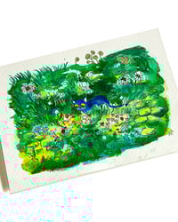 Image 1 of A6 - Le chat et les lutins - illustration originale