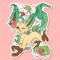 Leafeon & Shaymin Vinyl Sticker