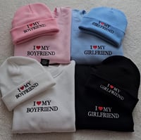 Image 1 of I LOVE MY GF/BF SWEATER AND BEANIE SET