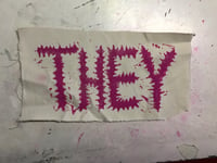 THEY Pronoun Patch (Linocut) 