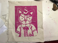 Catty Clown Patch (Linocut) 