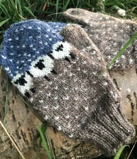 Image 3 of Baa-ble mittens - Oatmeal - Ready to ship