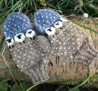 Image 2 of Baa-ble mittens - Oatmeal - Ready to ship