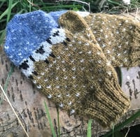 Image 2 of Baa-ble mittens - Golden heather - Ready to ship