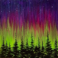 Image 1 of Step by Step painting class Bishopbriggs - Northern Lights - Saturday 30th November 2024