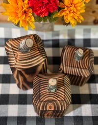 Image 4 of Rustic/torched wood pumpkins trio