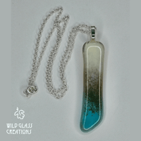 Image 1 of Blue Fused Glass Necklace