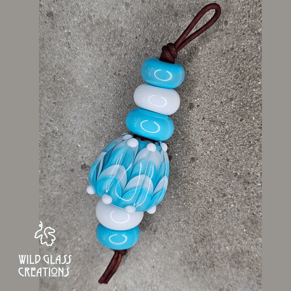 OKAICEN Silicone Beaded Keychain Bracelet With Butterfly Charm - Wristlet Keyring For Women