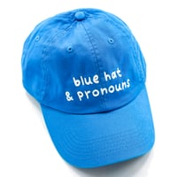 Image 4 of Blue Hat & Pronouns Baseball Cap