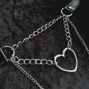 Image of Love Me Heart Ring Choker With Padlock Necklace