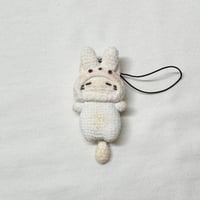 Image 1 of Loafy Cat in Bunny Hat Keychain