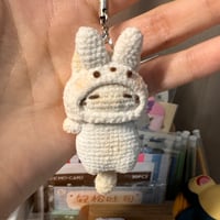 Image 3 of Loafy Cat in Bunny Hat Keychain