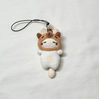 Image 1 of Loafy Cat in Capybara Hat Keychain