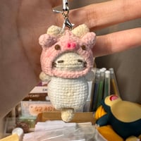 Image 3 of Loafy Cat in Pig Hat Keychain