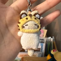 Image 3 of Loafy Cat in Tiger Hat Keychain