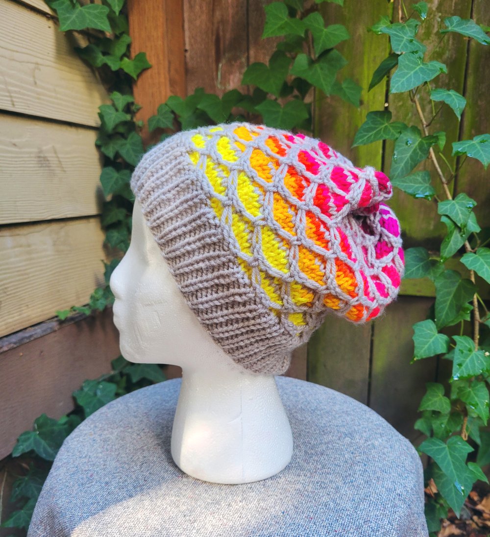 Sunset Mermaid Stitch Hat L/XL