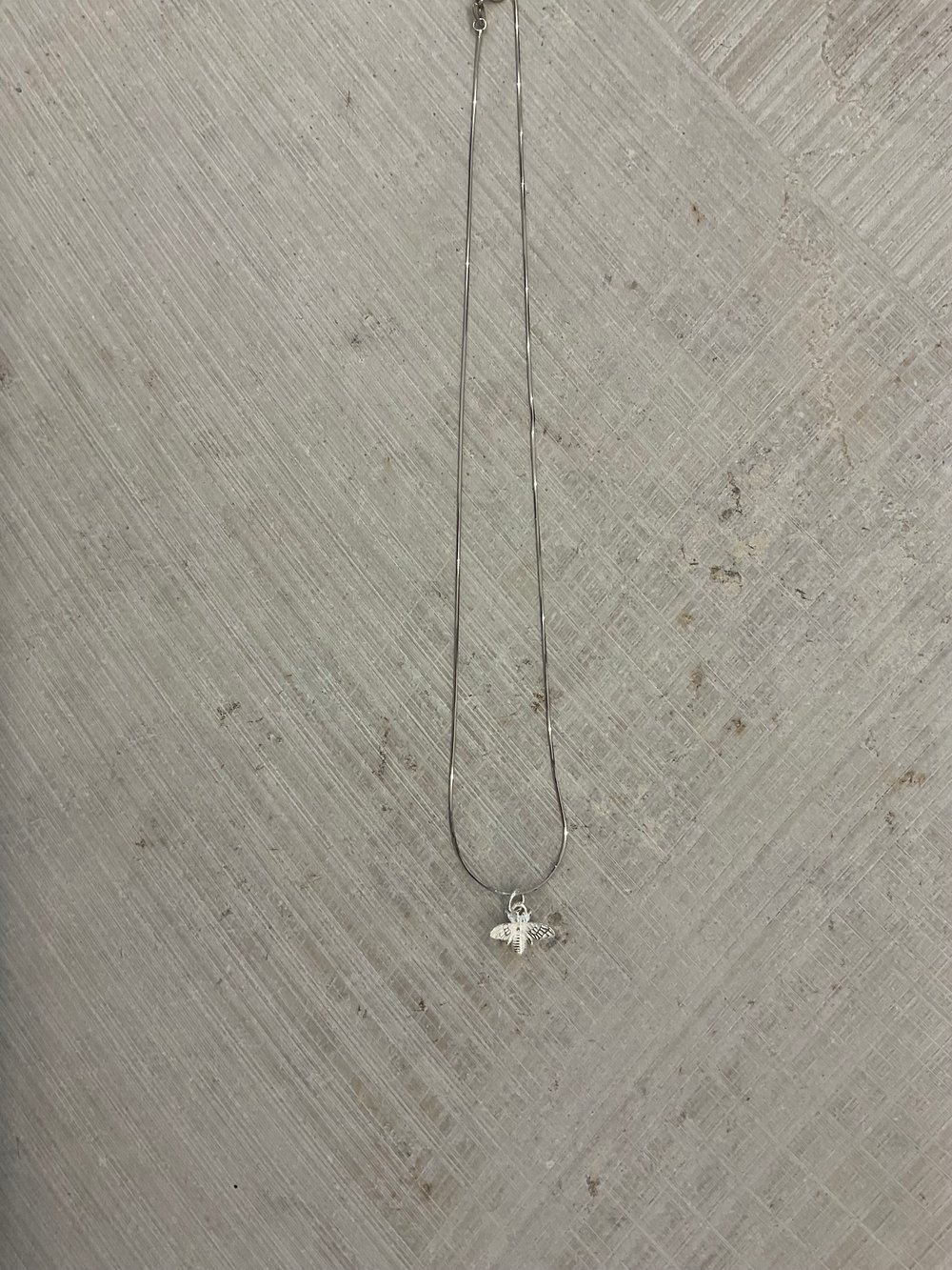 Silver fly necklace 