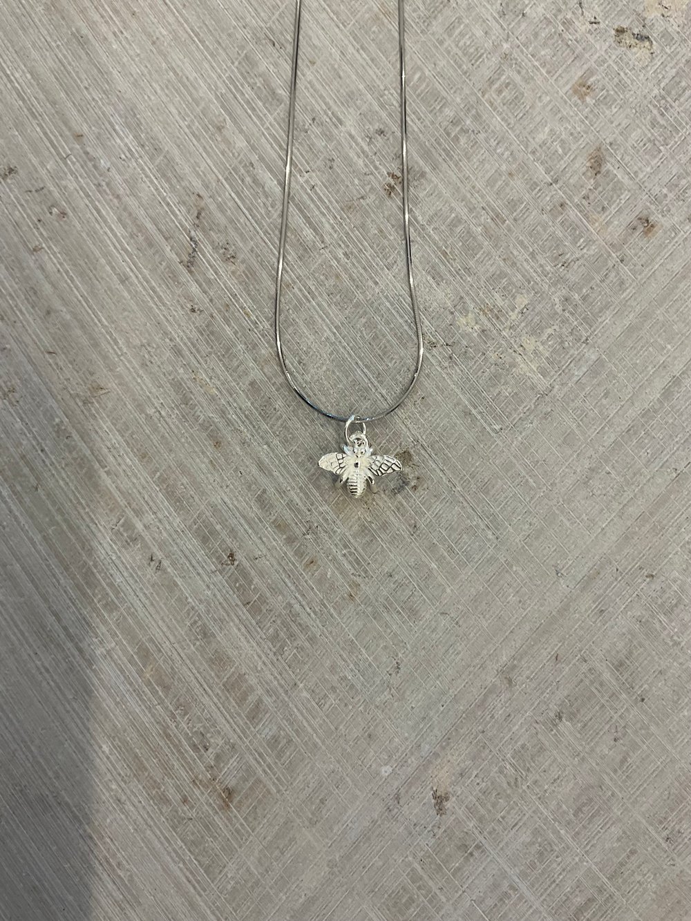 Silver fly necklace 