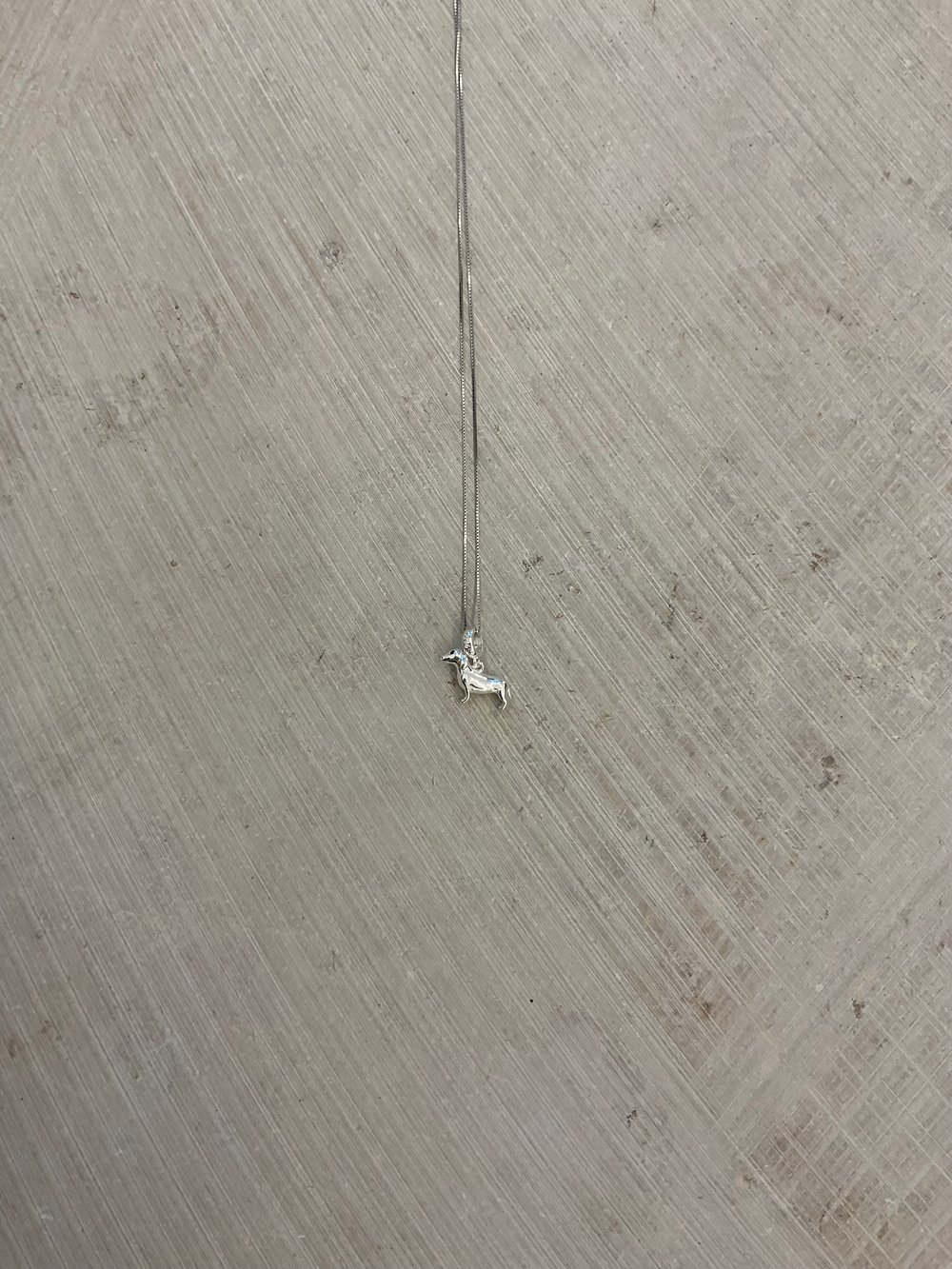 Silver necklace with dog pendant 