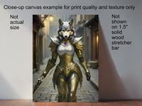 Image 2 of Humanoid Female Wolf Knight In Shining Armor Holding Sword - Prints And Canvas Wraps