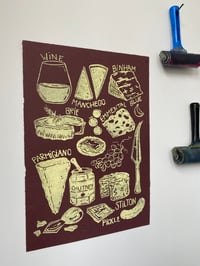 Image 2 of Cheese Board A3 Burgundy 