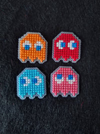 Image 5 of Stitched Pins - Roses (Set of 2) Pac Man Ghosts (Set of 4)