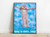 Hang In There Cat Poster - Inspirational Kitty Poster 