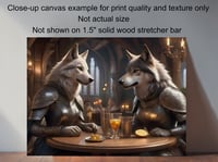 Image 2 of Humanoid Wolf Females In Shining Armor At Tavern - Prints And Canvas Wraps