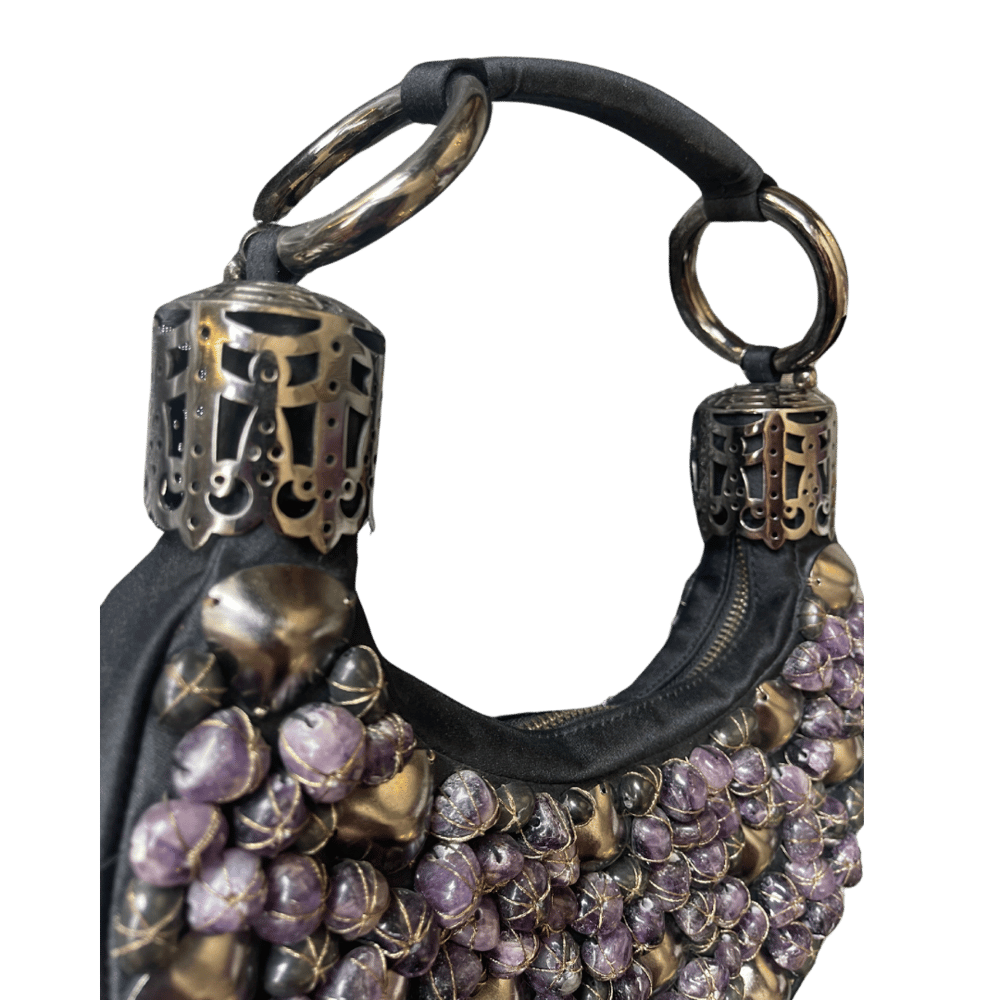 Image of CHLOE PURPLE STONE EVENING CLUTCH