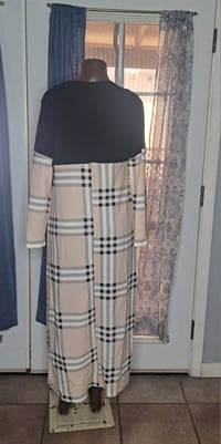 Image 6 of Stylish plaid Color Block longline Jacket 