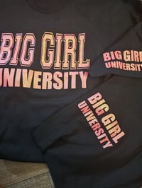 Image 3 of BIG GIRL UNIVERSITY PINK FIRE BLACK ON BLACK LEGGING SET