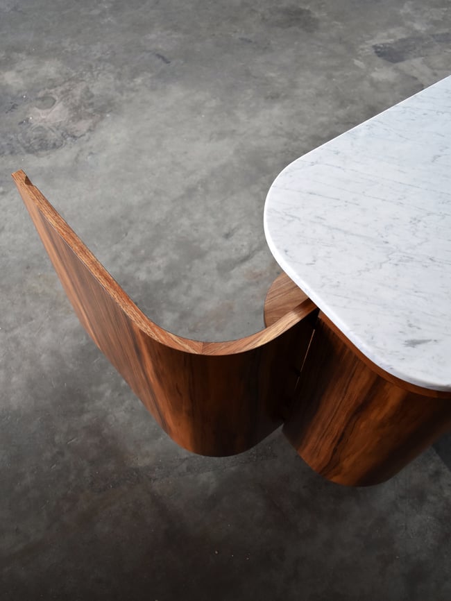 JEWELL SIDEBOARD IN TASMANIAN BLACKWOOD AND NERO MARBLE