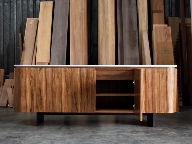 JEWELL SIDEBOARD IN TASMANIAN BLACKWOOD AND NERO MARBLE