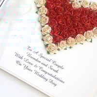 Image 3 of Customisable Wedding Card. Bespoke Luxury Wedding Card. Red Cream.