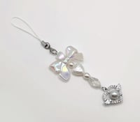 Image 2 of Coquette y2k Angelic Pearl Keychain Phone Strap