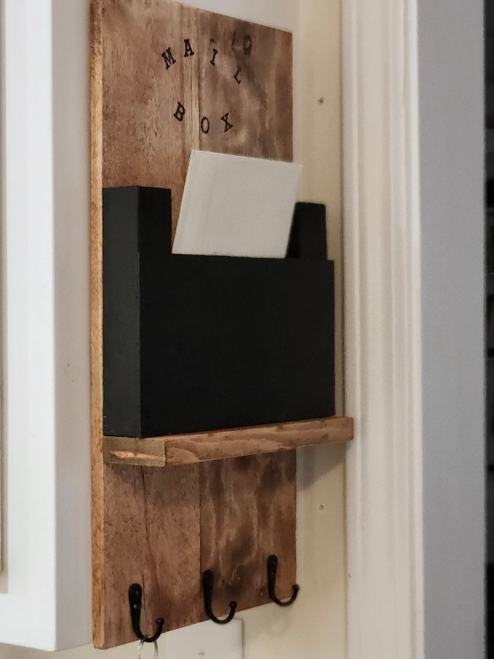 Rustic Wooden Mailbox with Message board