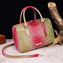 Tie-Dyed Croc Print Boston Satchel Bag