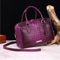 Tie-Dyed Croc Print Boston Satchel Bag