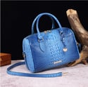 Tie-Dyed Croc Print Boston Satchel Bag