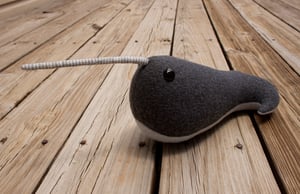 Image of Gray Plush Narwhal : stuffed toy