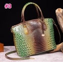 Tie-dyed Crocodile Skin Large Satchel Bag