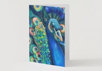 Image 2 of Peacock greeting card