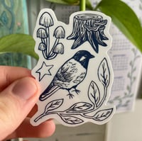 bird & nature linoprint - vinyl sticker