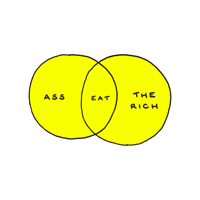 Image 3 of "Eat ASS and The Rich" Fluorescent Vinyl Sticker 